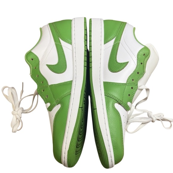Men’s Nike Air Jordan 1 Low SE Sneakers. 
White/Lightning/Chlorophyll. Size 12M.